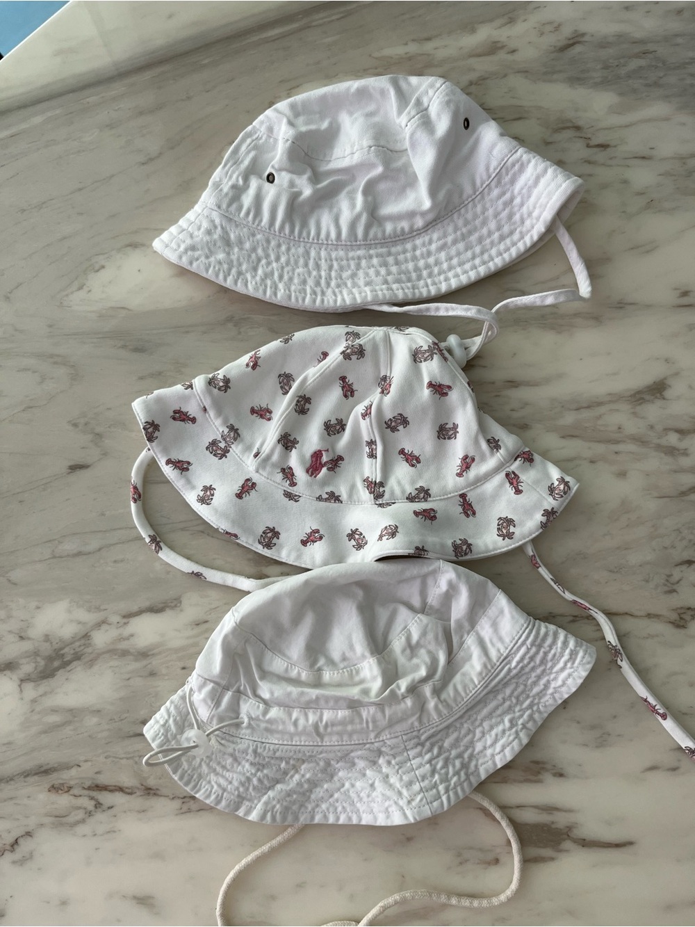 Ralph Lauren Baby Bucket Hats Set of 3